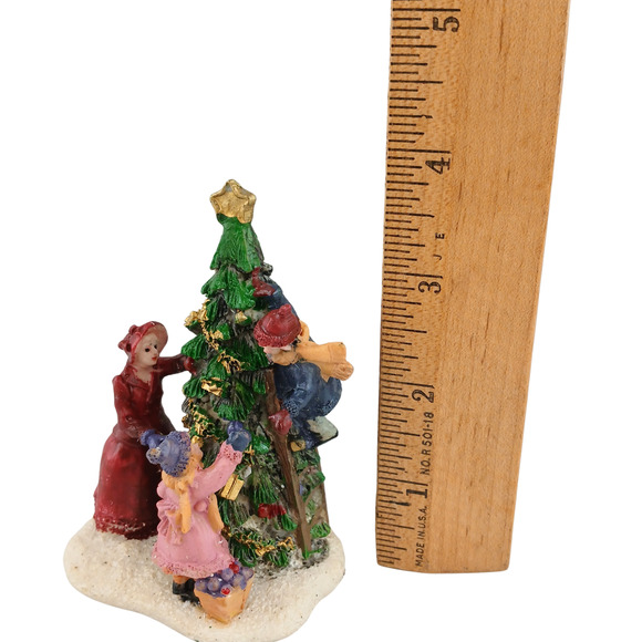 Holiday Time Victorian Family Decorating Christmas Tree Figurine 3.5" w/ Box - Picture 10 of 10